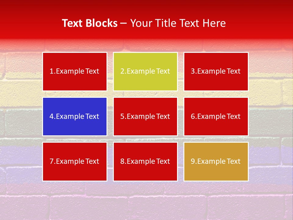 Rainbow Flag Painted Onto A Grunge Brick Wall PowerPoint Template