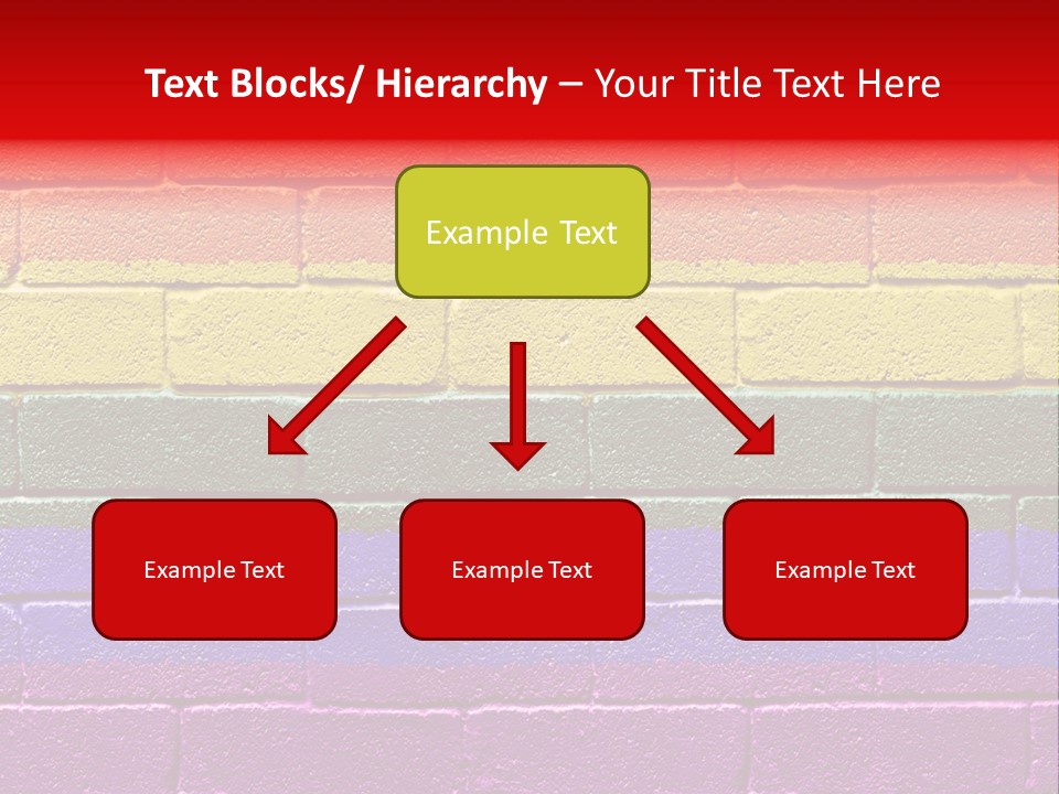 Rainbow Flag Painted Onto A Grunge Brick Wall PowerPoint Template