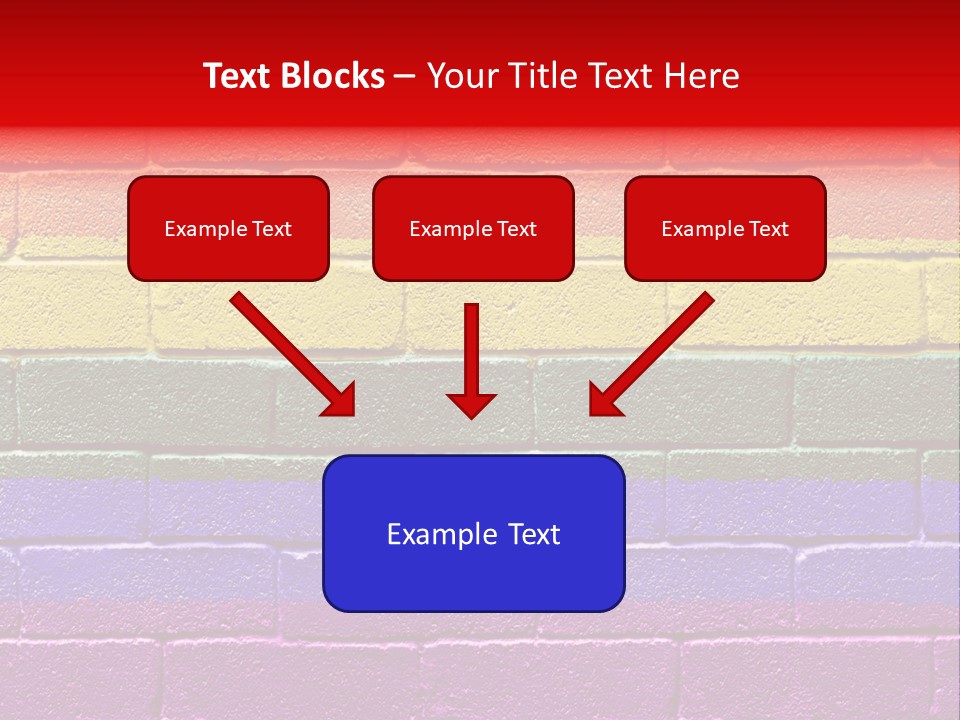 Rainbow Flag Painted Onto A Grunge Brick Wall PowerPoint Template
