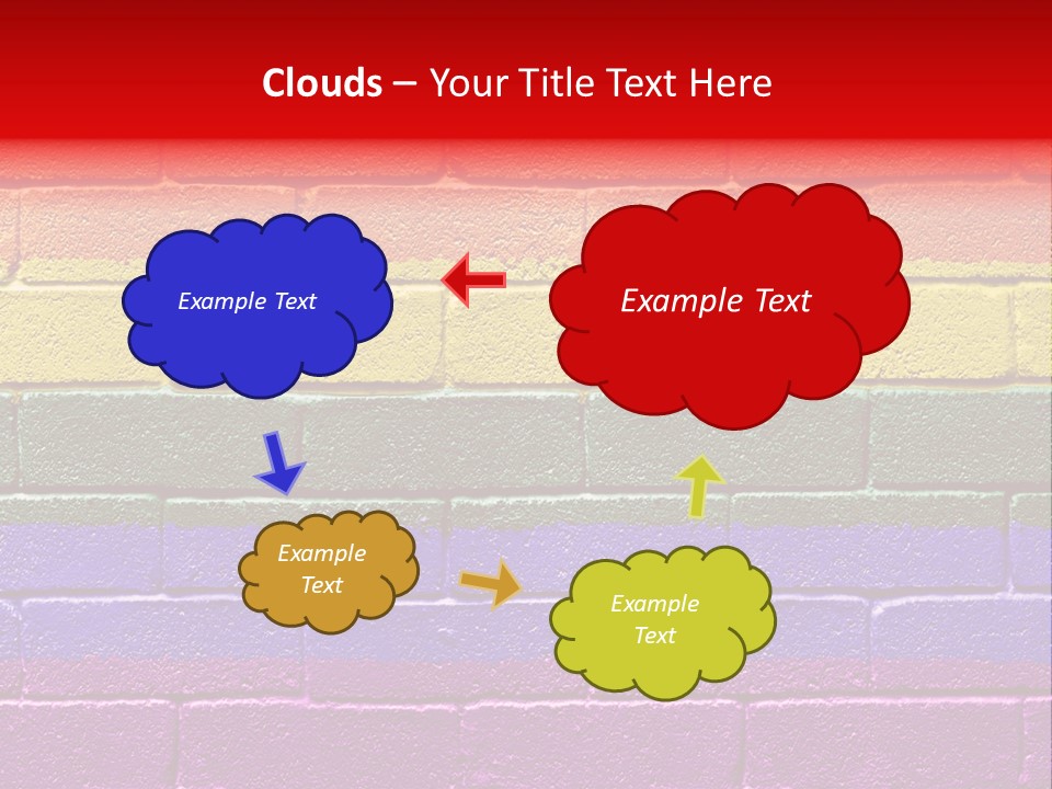 Rainbow Flag Painted Onto A Grunge Brick Wall PowerPoint Template