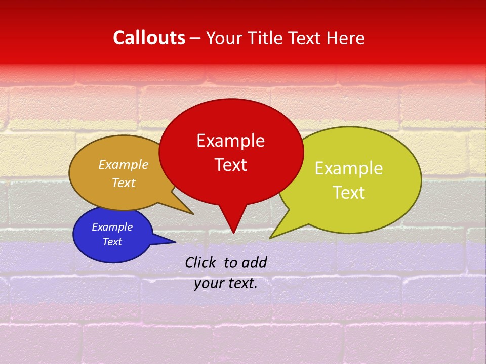 Rainbow Flag Painted Onto A Grunge Brick Wall PowerPoint Template