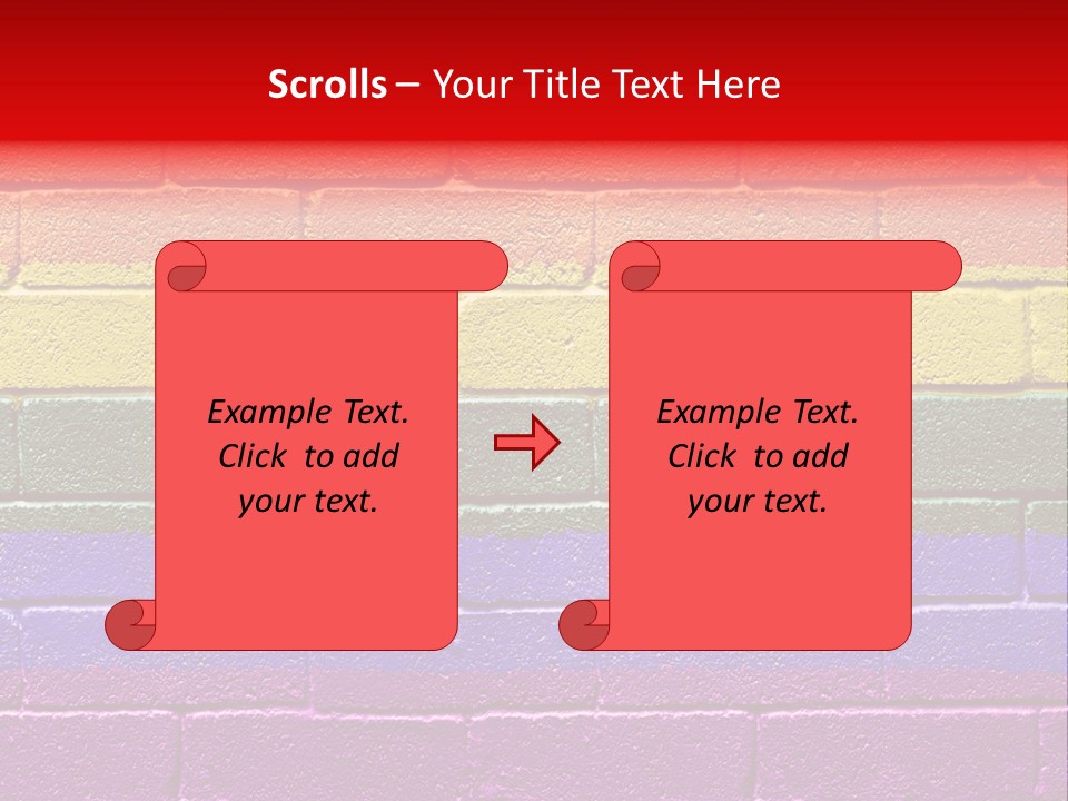 Rainbow Flag Painted Onto A Grunge Brick Wall PowerPoint Template