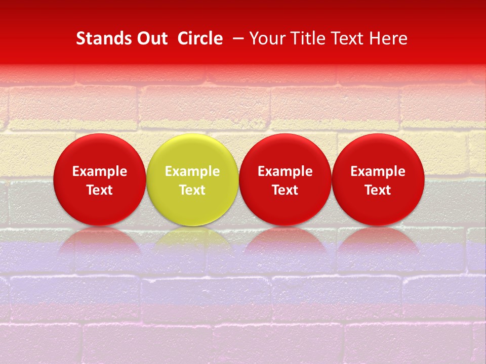 Rainbow Flag Painted Onto A Grunge Brick Wall PowerPoint Template