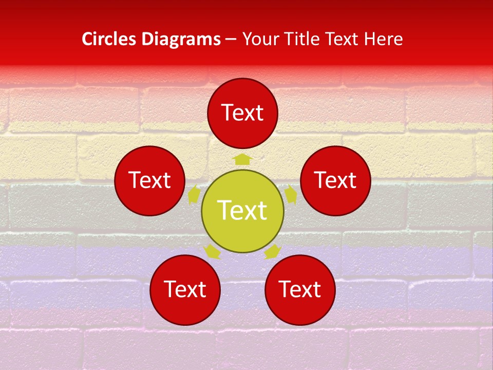 Rainbow Flag Painted Onto A Grunge Brick Wall PowerPoint Template