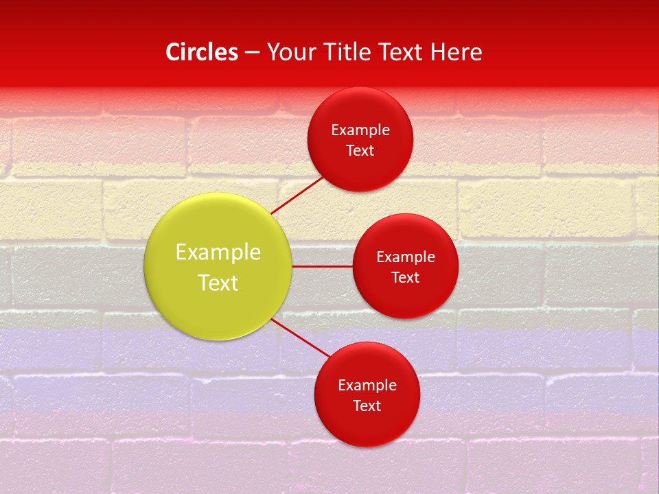 Rainbow Flag Painted Onto A Grunge Brick Wall PowerPoint Template