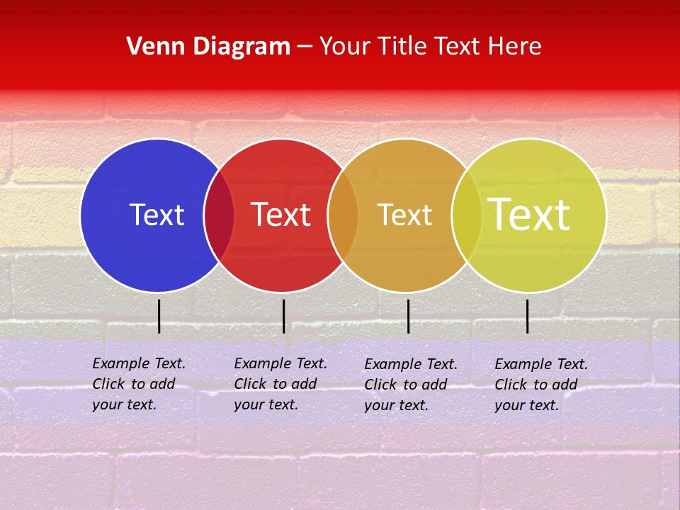 Rainbow Flag Painted Onto A Grunge Brick Wall PowerPoint Template