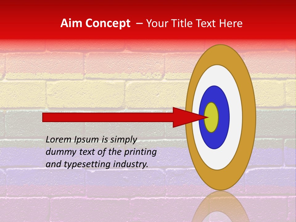 Rainbow Flag Painted Onto A Grunge Brick Wall PowerPoint Template