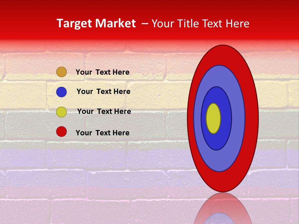 Rainbow Flag Painted Onto A Grunge Brick Wall PowerPoint Template