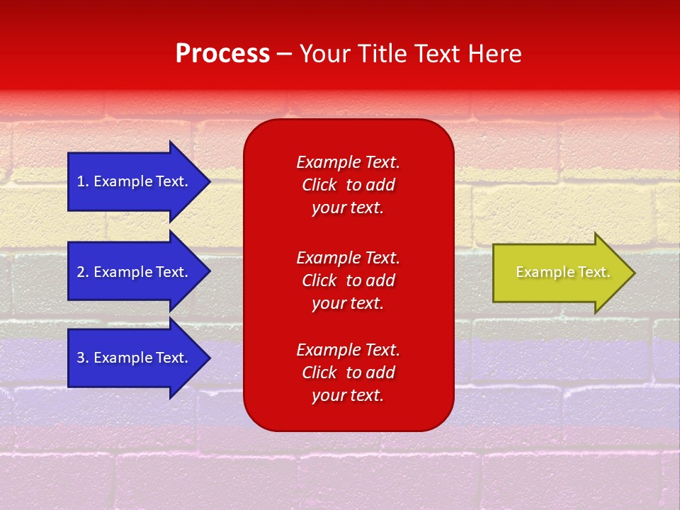 Rainbow Flag Painted Onto A Grunge Brick Wall PowerPoint Template