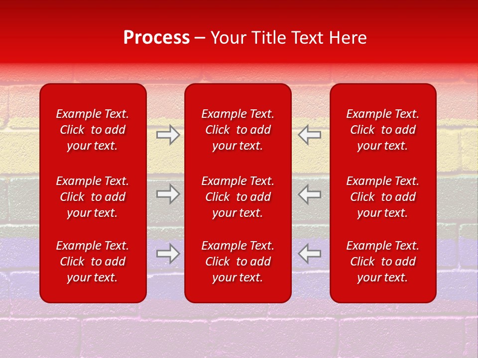 Rainbow Flag Painted Onto A Grunge Brick Wall PowerPoint Template
