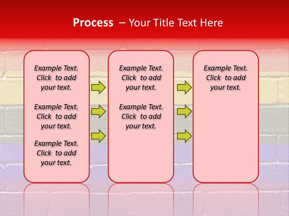 Rainbow Flag Painted Onto A Grunge Brick Wall PowerPoint Template
