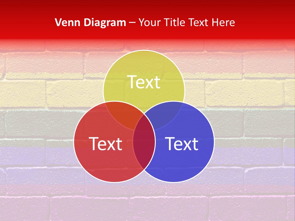 Rainbow Flag Painted Onto A Grunge Brick Wall PowerPoint Template