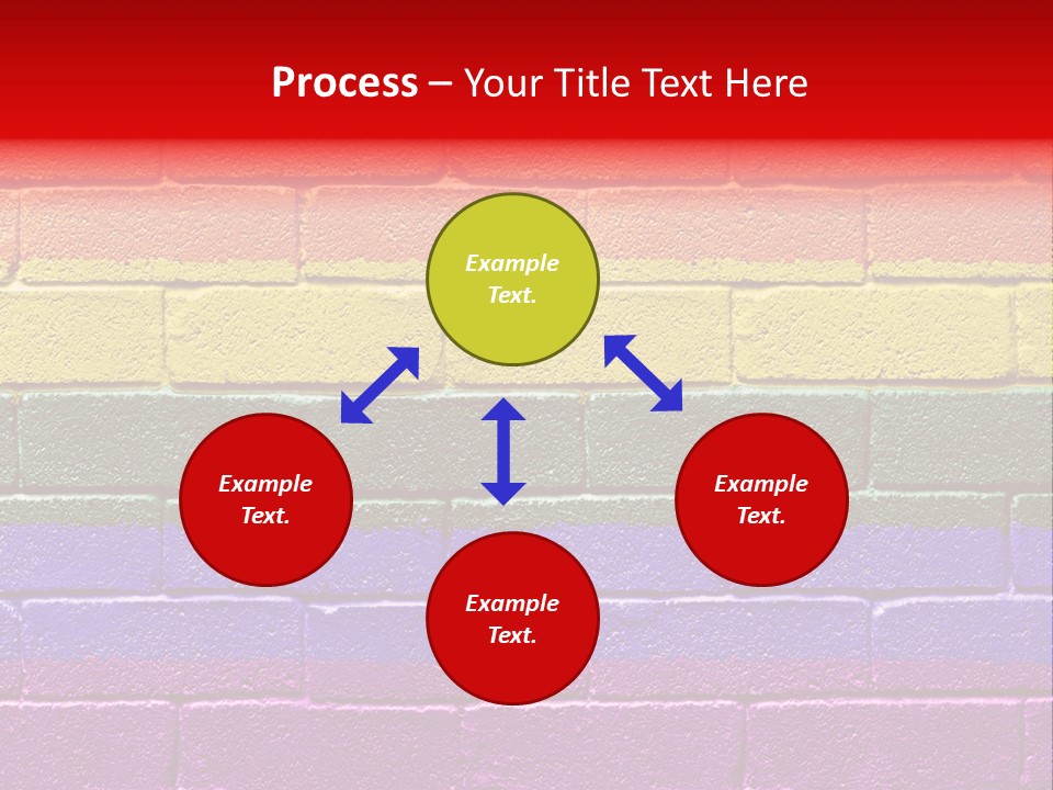 Rainbow Flag Painted Onto A Grunge Brick Wall PowerPoint Template