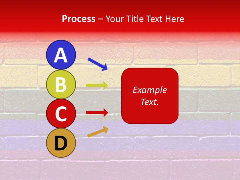 Rainbow Flag Painted Onto A Grunge Brick Wall PowerPoint Template