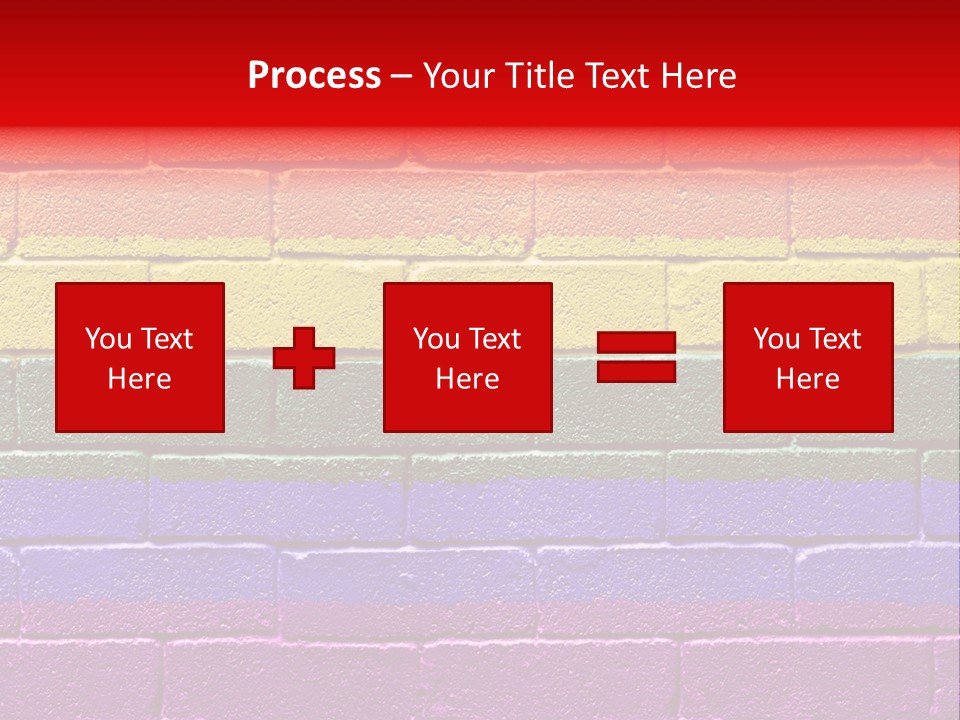 Rainbow Flag Painted Onto A Grunge Brick Wall PowerPoint Template