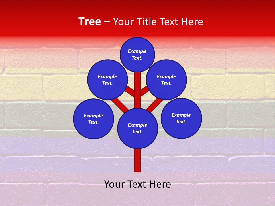 Rainbow Flag Painted Onto A Grunge Brick Wall PowerPoint Template