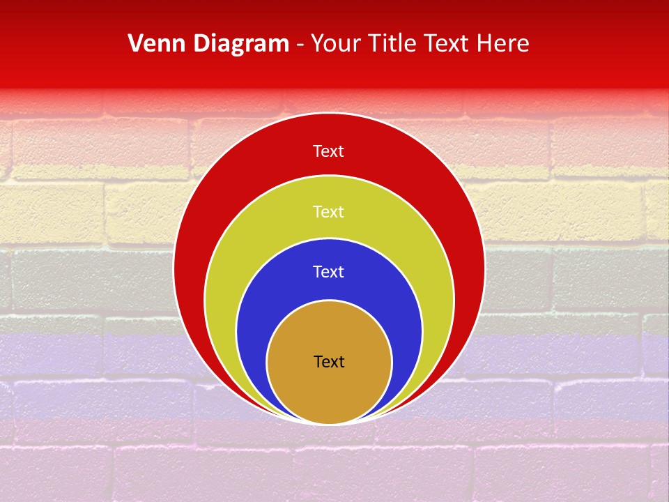 Rainbow Flag Painted Onto A Grunge Brick Wall PowerPoint Template