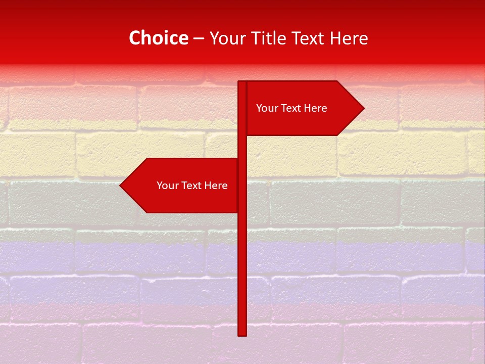 Rainbow Flag Painted Onto A Grunge Brick Wall PowerPoint Template