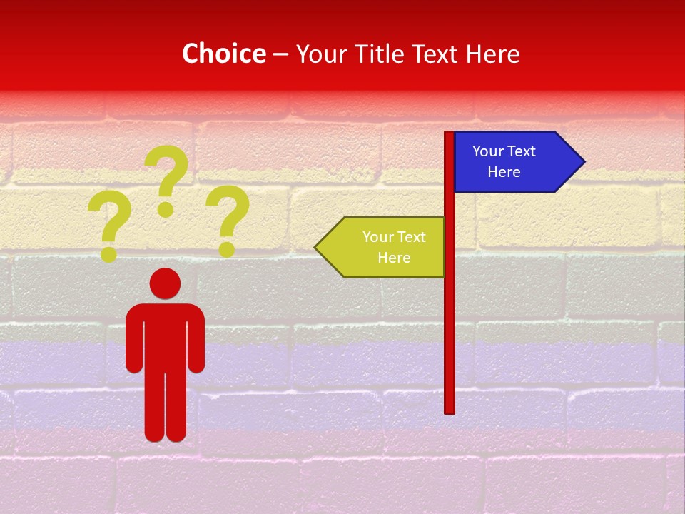 Rainbow Flag Painted Onto A Grunge Brick Wall PowerPoint Template