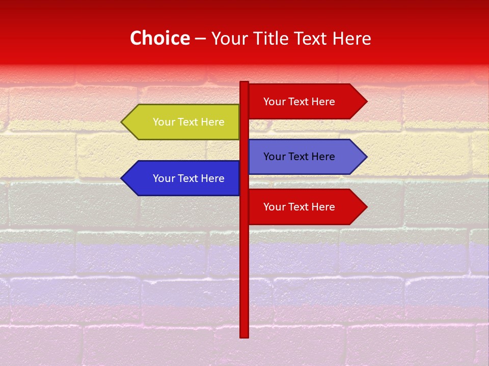 Rainbow Flag Painted Onto A Grunge Brick Wall PowerPoint Template