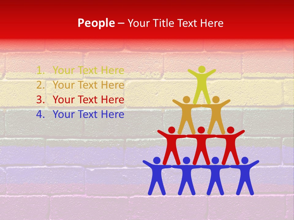 Rainbow Flag Painted Onto A Grunge Brick Wall PowerPoint Template