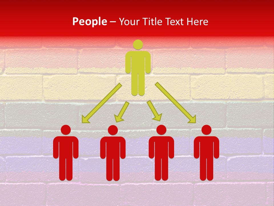 Rainbow Flag Painted Onto A Grunge Brick Wall PowerPoint Template