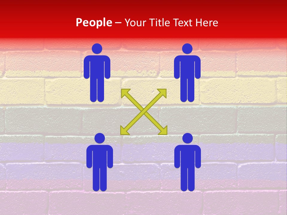 Rainbow Flag Painted Onto A Grunge Brick Wall PowerPoint Template