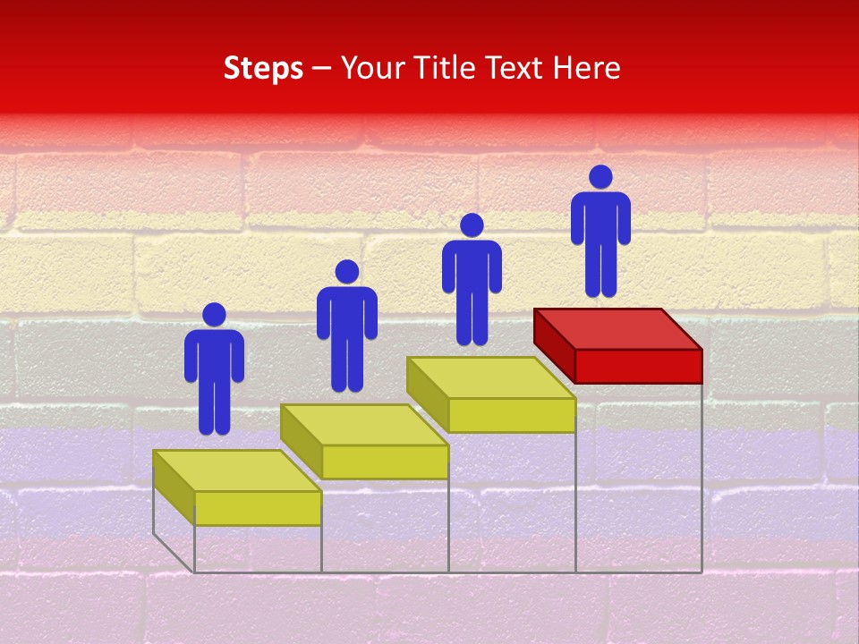 Rainbow Flag Painted Onto A Grunge Brick Wall PowerPoint Template