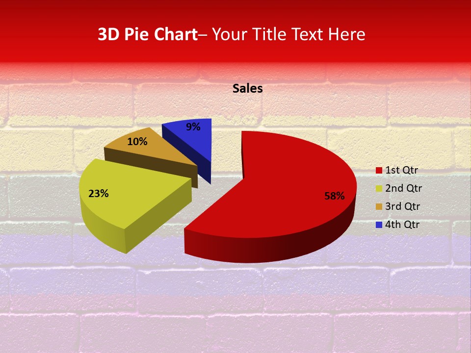 Rainbow Flag Painted Onto A Grunge Brick Wall PowerPoint Template