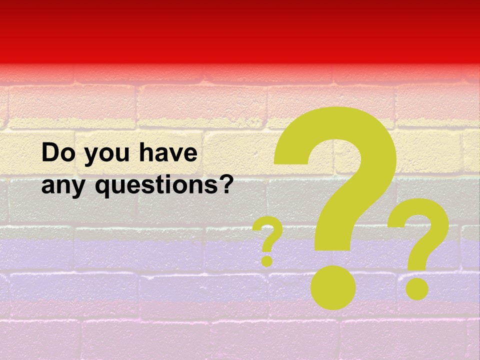 Rainbow Flag Painted Onto A Grunge Brick Wall PowerPoint Template