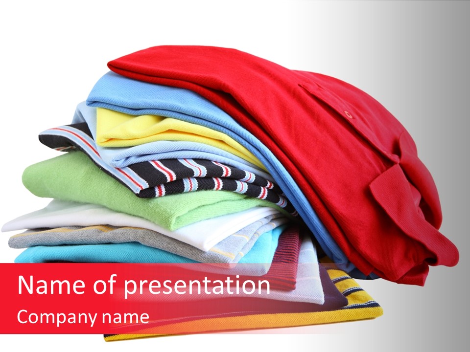 A Pile Of Folded Clothes On A White Background PowerPoint Template