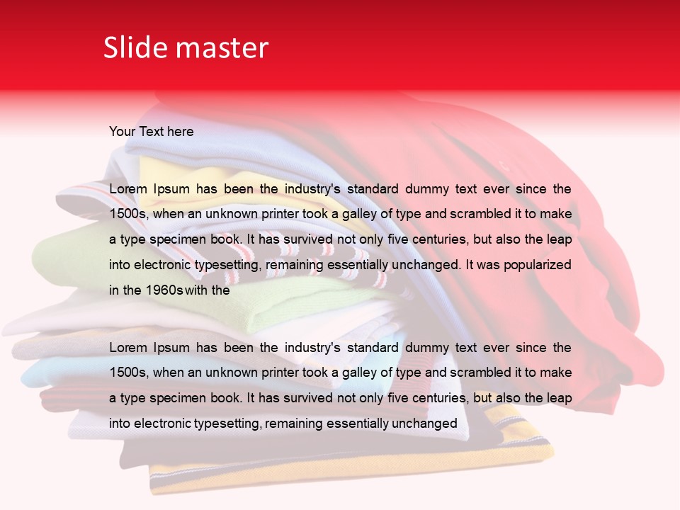 A Pile Of Folded Clothes On A White Background PowerPoint Template