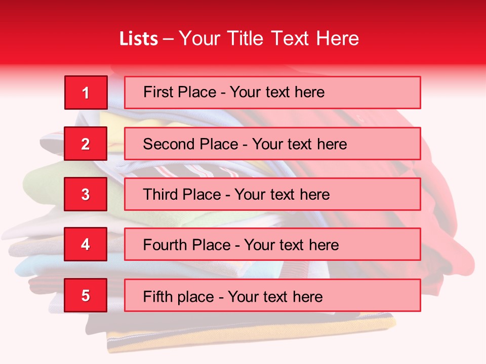 A Pile Of Folded Clothes On A White Background PowerPoint Template