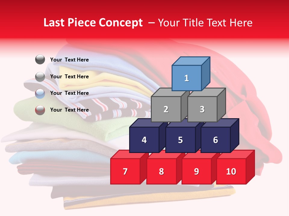 A Pile Of Folded Clothes On A White Background PowerPoint Template