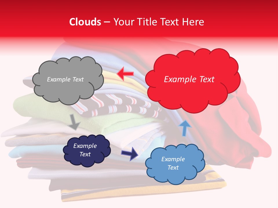 A Pile Of Folded Clothes On A White Background PowerPoint Template
