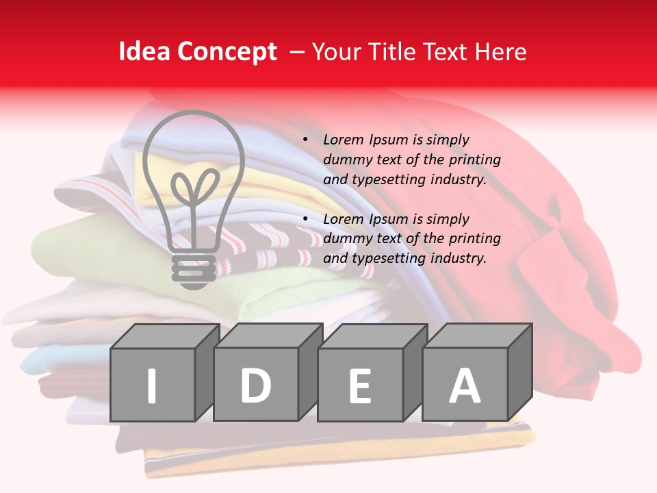 A Pile Of Folded Clothes On A White Background PowerPoint Template