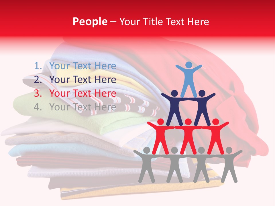 A Pile Of Folded Clothes On A White Background PowerPoint Template