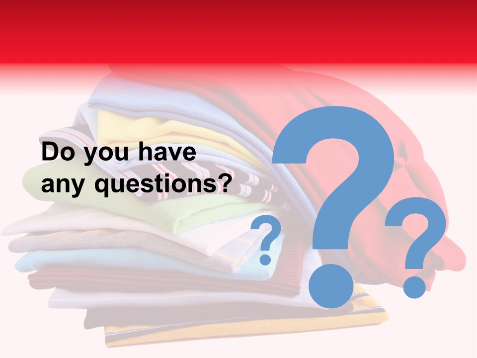 A Pile Of Folded Clothes On A White Background PowerPoint Template