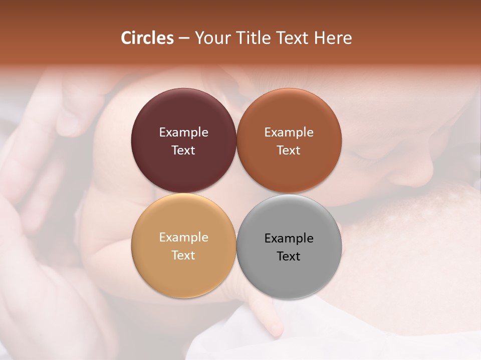 Breastfeeding. Young Mother Feeding Cute Newborn Baby PowerPoint Template