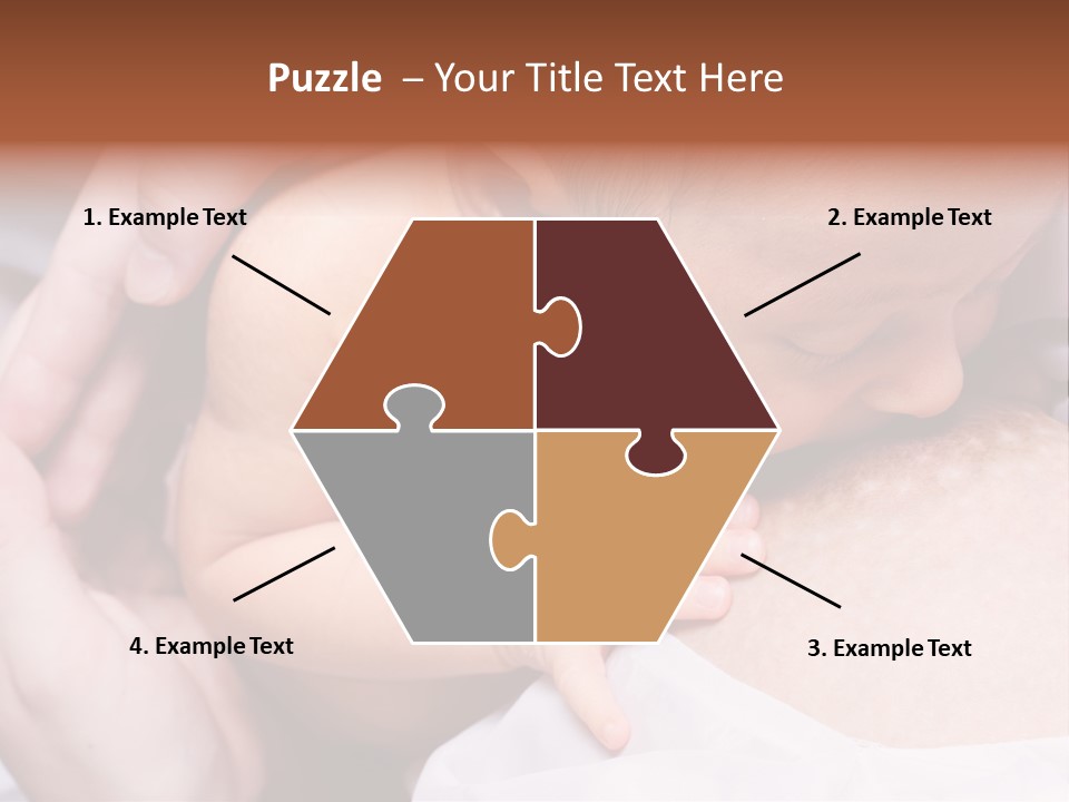 Breastfeeding. Young Mother Feeding Cute Newborn Baby PowerPoint Template