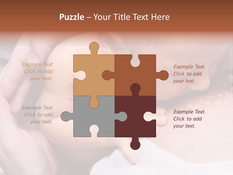 Breastfeeding. Young Mother Feeding Cute Newborn Baby PowerPoint Template