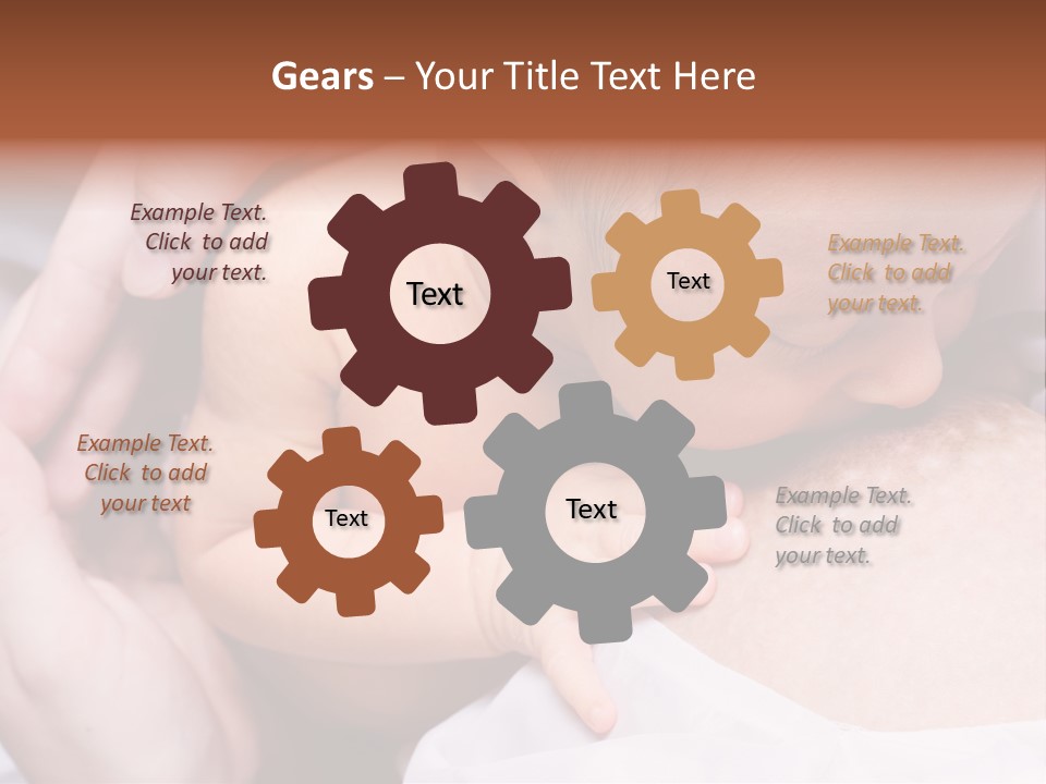 Breastfeeding. Young Mother Feeding Cute Newborn Baby PowerPoint Template