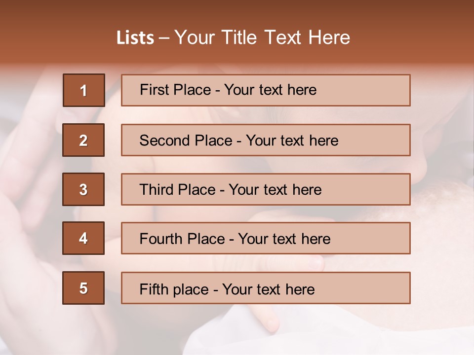 Breastfeeding. Young Mother Feeding Cute Newborn Baby PowerPoint Template