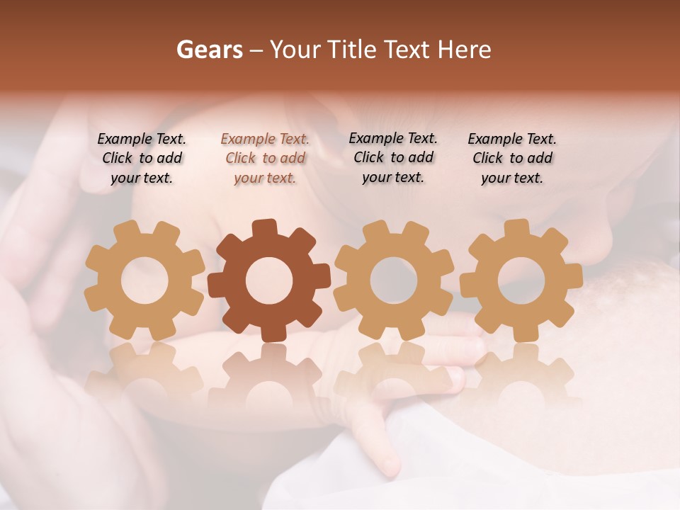 Breastfeeding. Young Mother Feeding Cute Newborn Baby PowerPoint Template