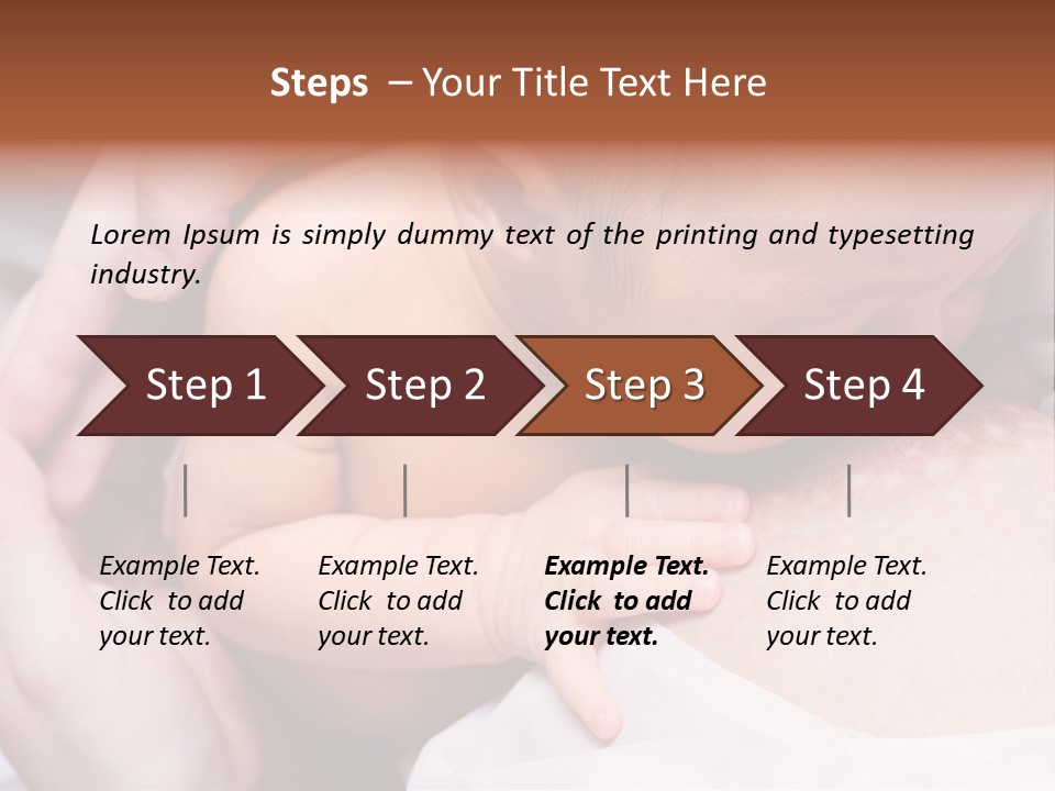 Breastfeeding. Young Mother Feeding Cute Newborn Baby PowerPoint Template