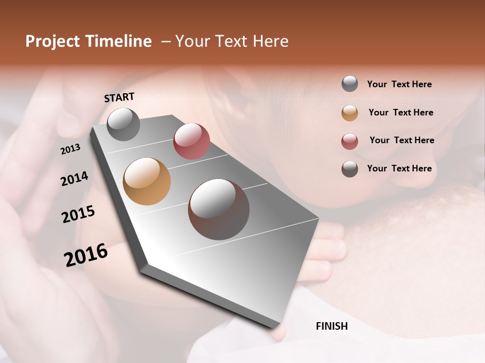 Breastfeeding. Young Mother Feeding Cute Newborn Baby PowerPoint Template