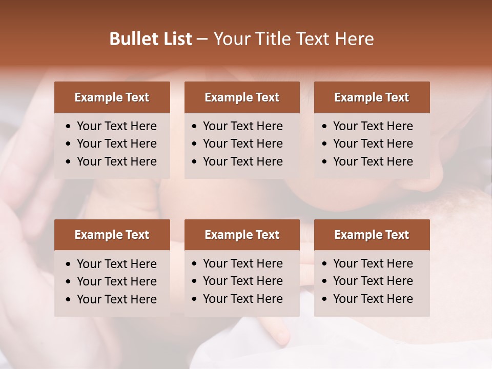 Breastfeeding. Young Mother Feeding Cute Newborn Baby PowerPoint Template