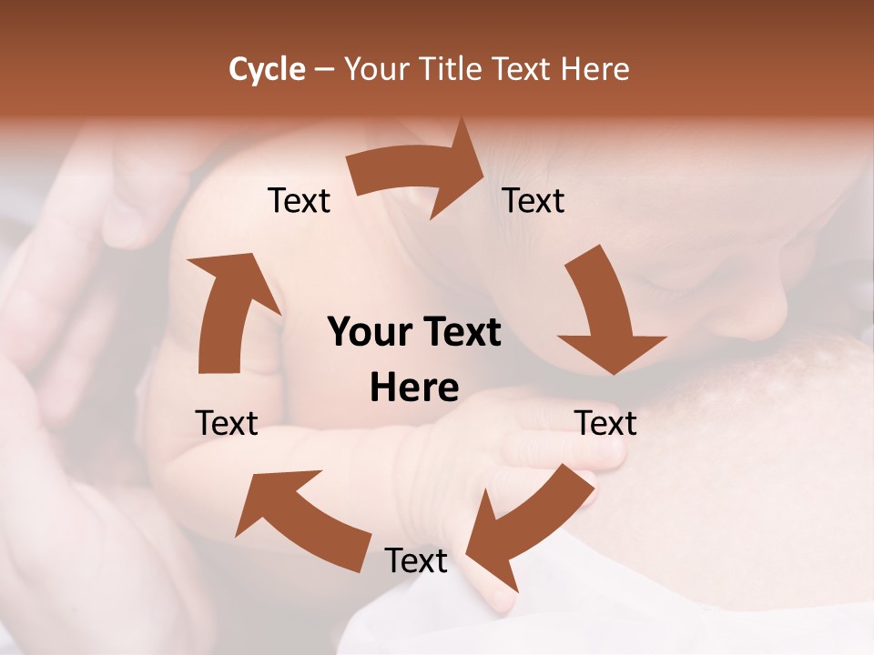 Breastfeeding. Young Mother Feeding Cute Newborn Baby PowerPoint Template