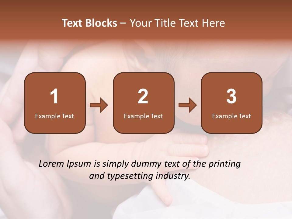 Breastfeeding. Young Mother Feeding Cute Newborn Baby PowerPoint Template