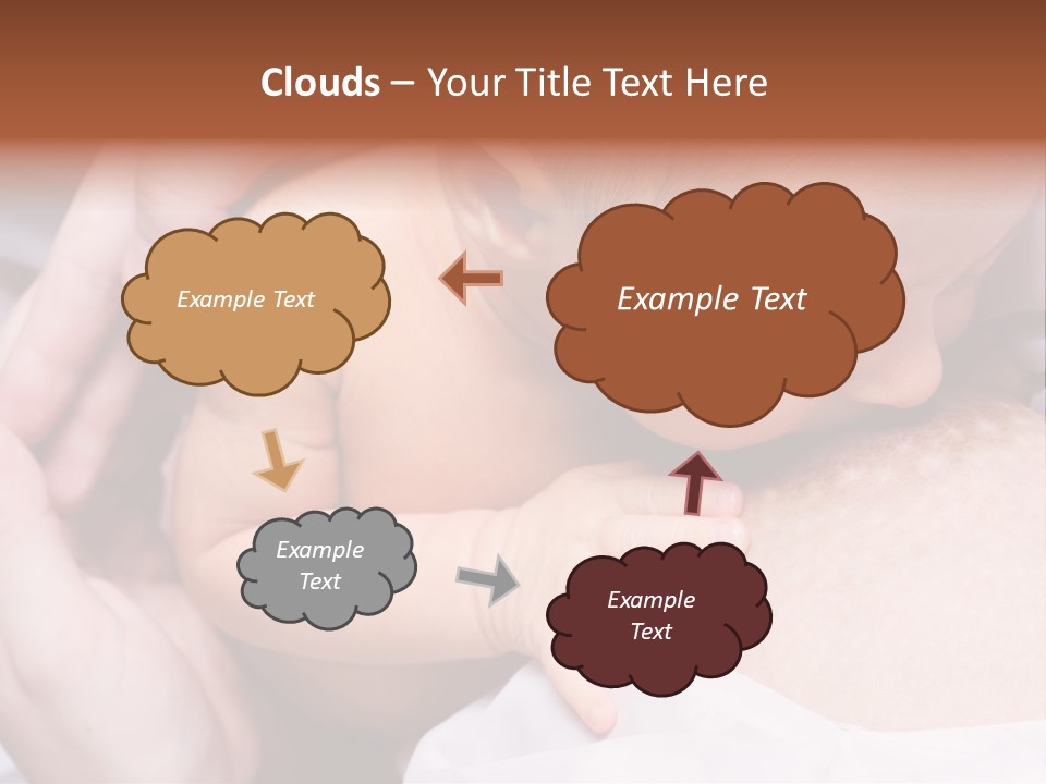 Breastfeeding. Young Mother Feeding Cute Newborn Baby PowerPoint Template